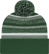 Cap America IK65 Fleece Lined Knit with Cuff Beanie - Hunter Heather White - Forest Gray / One Size Fits Most