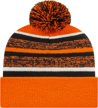 Cap America IK65 Fleece Lined Knit with Cuff Beanie - Orange Black White - Orange Black / One Size Fits Most