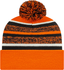 Cap America IK65 Fleece Lined Knit with Cuff Beanie - Orange Black White - Orange Black / One Size Fits Most