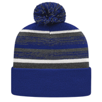Cap America IK65 Fleece Lined Knit with Cuff Beanie - Royal Dark Heather White - Royal Dark Gray / One Size Fits Most