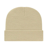 Cap America iK70 In Stock Waffle Beanie with Cuff - Ivory - Ivory / One Size Fits Most
