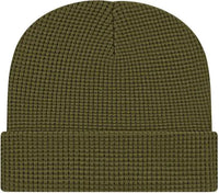 Cap America iK70 In Stock Waffle Beanie with Cuff - Olive - Olive / One Size Fits Most