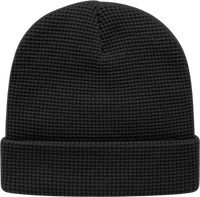 Cap America iK70 In Stock Waffle Knit Beanie with Cuff - Black - Black / One Size Fits Most