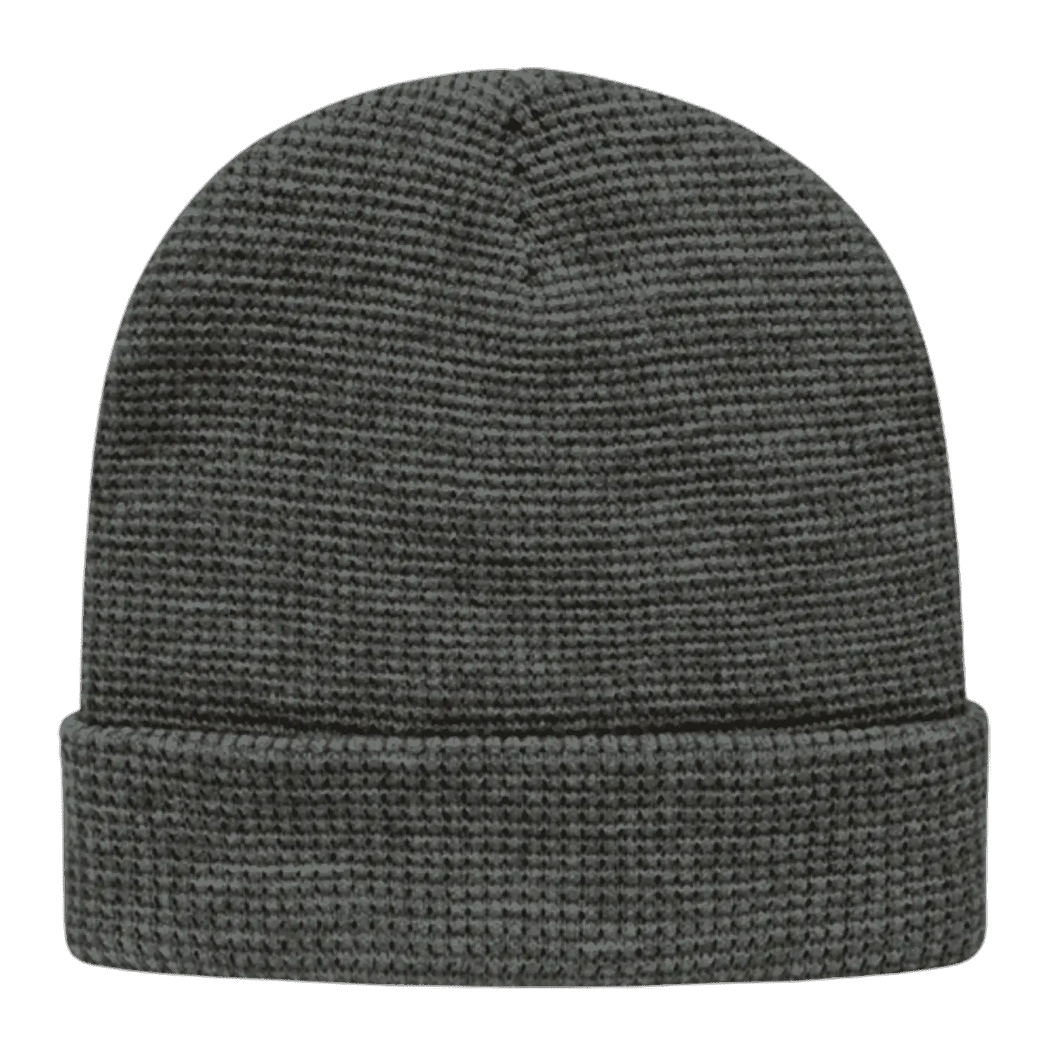 Cap America iK70 In Stock Waffle Knit Beanie with Cuff - Dark Heather - Dark Gray / One Size Fits Most