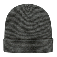 Cap America iK70 In Stock Waffle Knit Beanie with Cuff - Dark Heather - Dark Gray / One Size Fits Most