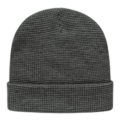 Cap America iK70 In Stock Waffle Knit Beanie with Cuff - Dark Heather - Dark Gray / One Size Fits Most
