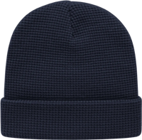 Cap America iK70 In Stock Waffle Knit Beanie with Cuff - Navy - Navy / One Size Fits Most