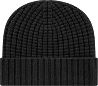 Cap America iK8552 Premium Waffle Knit with Cuff - Black - Black / One Size Fits Most