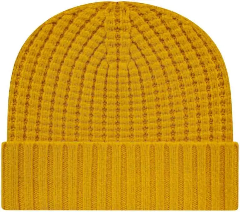 Cap America iK8552 Premium Waffle Knit with Cuff - Mustart - Gold / One Size Fits Most