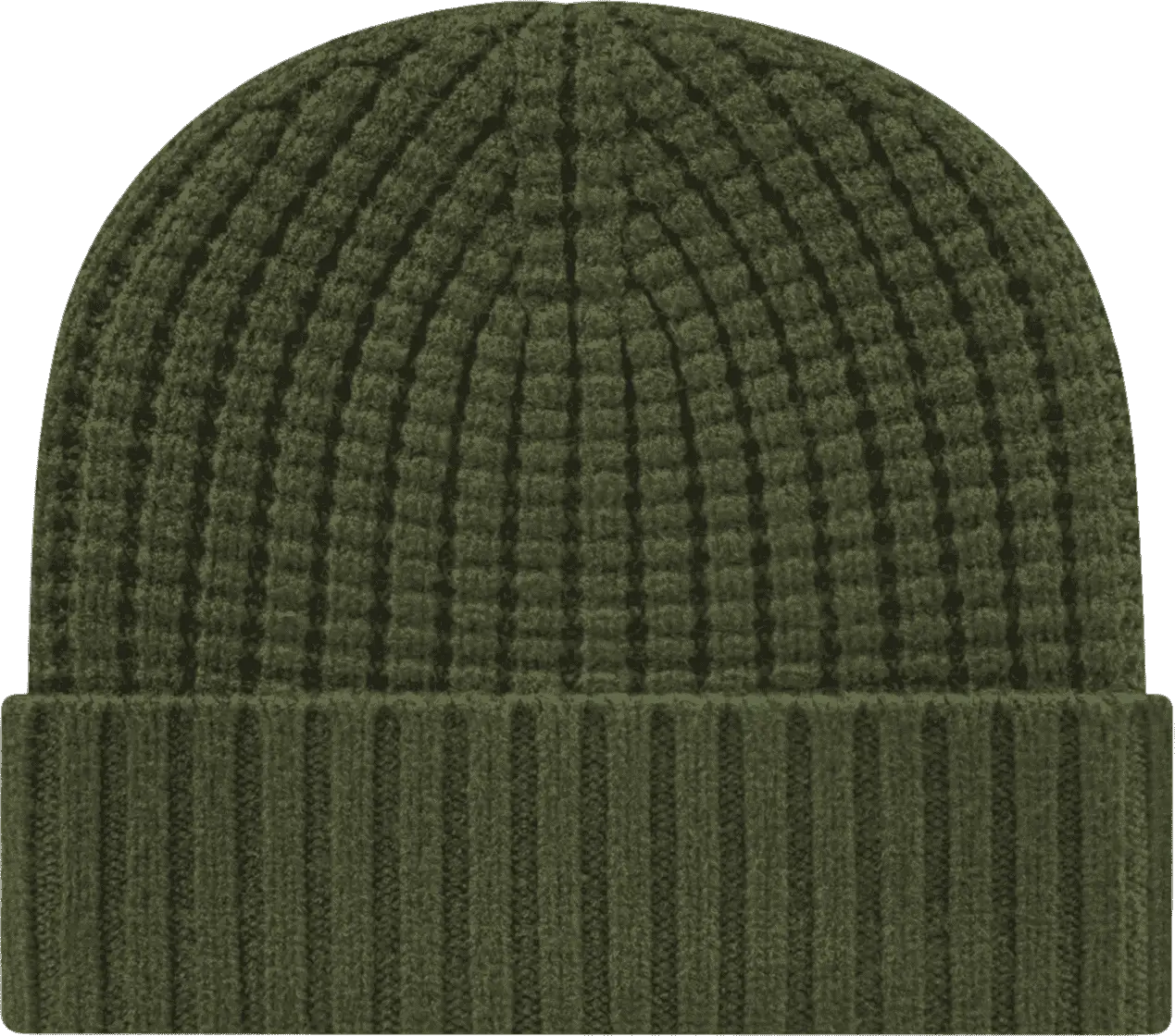 Cap America iK8552 Premium Waffle Knit with Cuff - Olive - Olive / One Size Fits Most