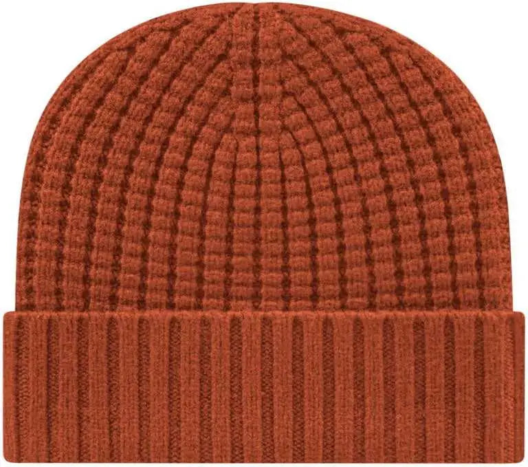 Cap America iK8552 Premium Waffle Knit with Cuff - Rust - Maroon / One Size Fits Most