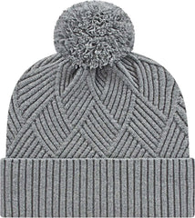 Cap America ik8554 Premium Diagonal Weave Knit Cap with Cuff Beanie - Heather - Heather / One Size Fits Most