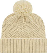 Cap America ik8554 Premium Diagonal Weave Knit Cap with Cuff Beanie - Ivory - Ivory / One Size Fits Most