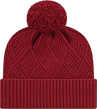 Cap America ik8554 Premium Diagonal Weave Knit Cap with Cuff Beanie - Merlot - Merlot / One Size Fits Most
