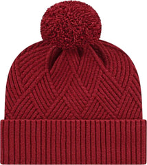 Cap America ik8554 Premium Diagonal Weave Knit Cap with Cuff Beanie - Merlot - Merlot / One Size Fits Most