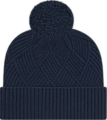 Cap America ik8554 Premium Diagonal Weave Knit Cap with Cuff Beanie - Navy - Navy / One Size Fits Most