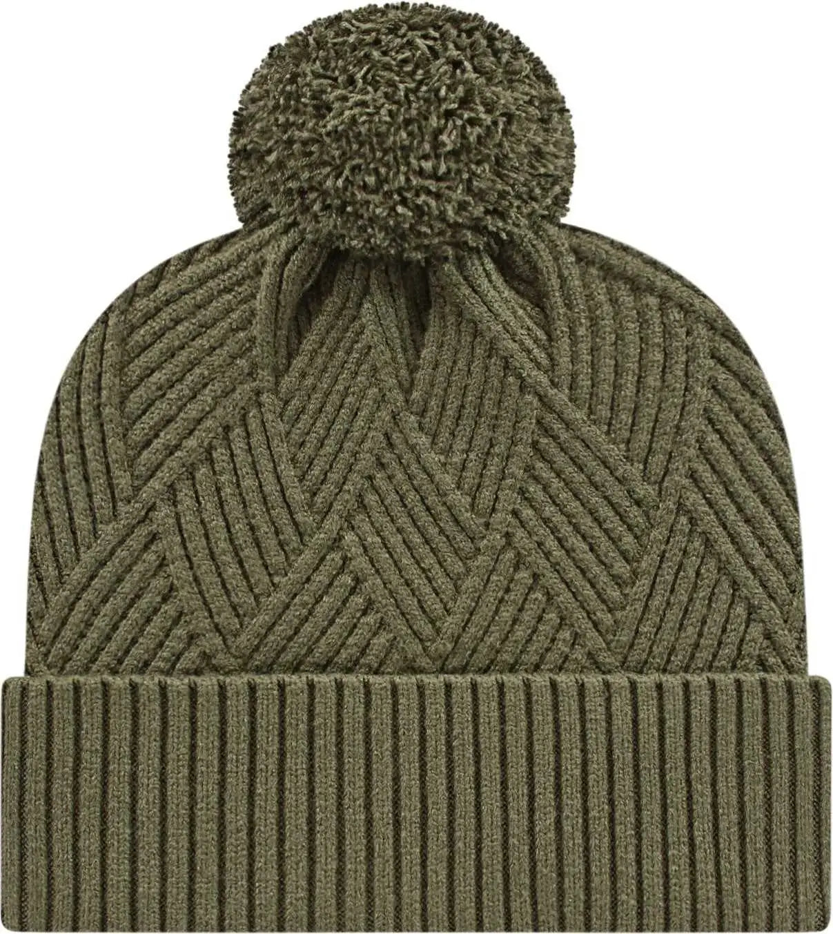 Cap America ik8554 Premium Diagonal Weave Knit Cap with Cuff Beanie - olive - olive / One Size Fits Most
