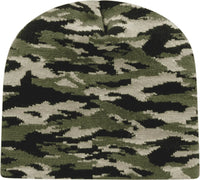 Cap America RKTC9 In Stock RK Vintage Tiger Camo Knit Beanie - Vintage Tiger Camo - Tiger / One Size Fits Most