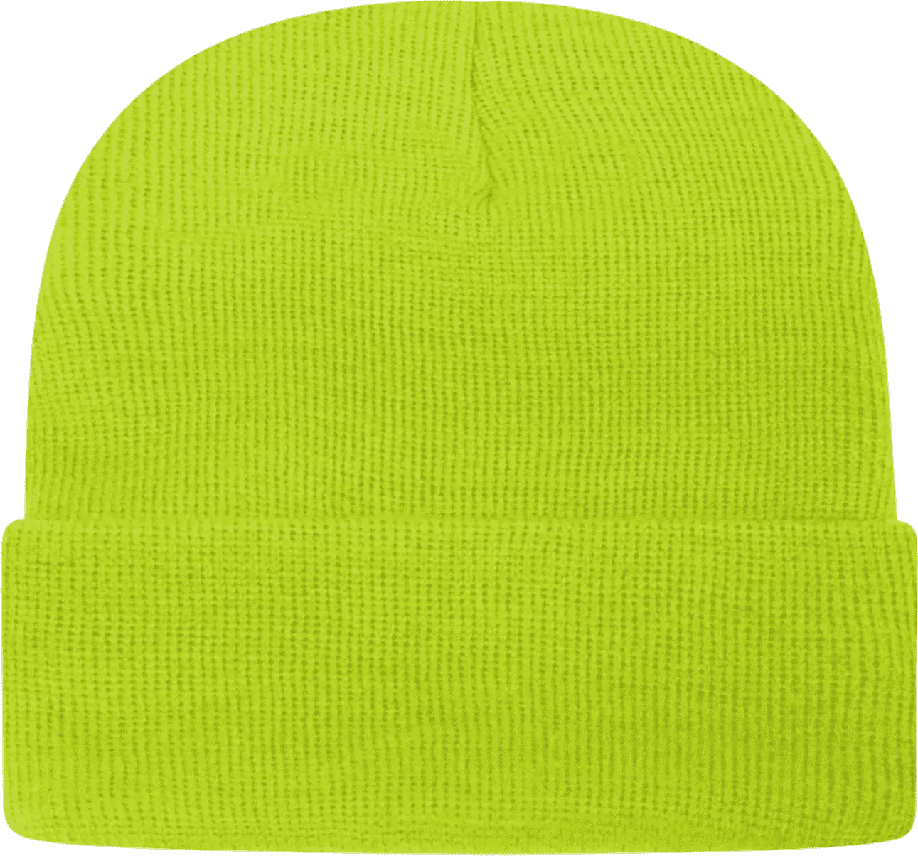 Cap America TKN24 USA Made Knit Cap with Cuff Beanie - Lime Shock - Lime / One Size Fits Most