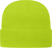 Cap America TKN24 USA Made Knit Cap with Cuff Beanie - Lime Shock - Lime / One Size Fits Most