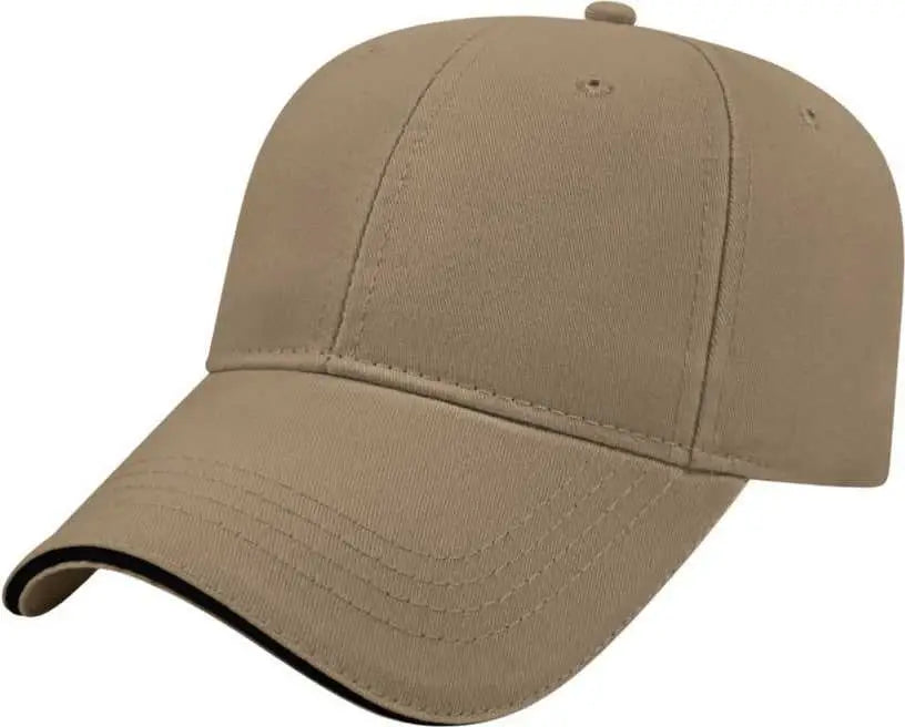 Cap America X200 X Tra Value Structured Sandwich Cap - Khaki Black - Khaki Black / One Size Fits Most