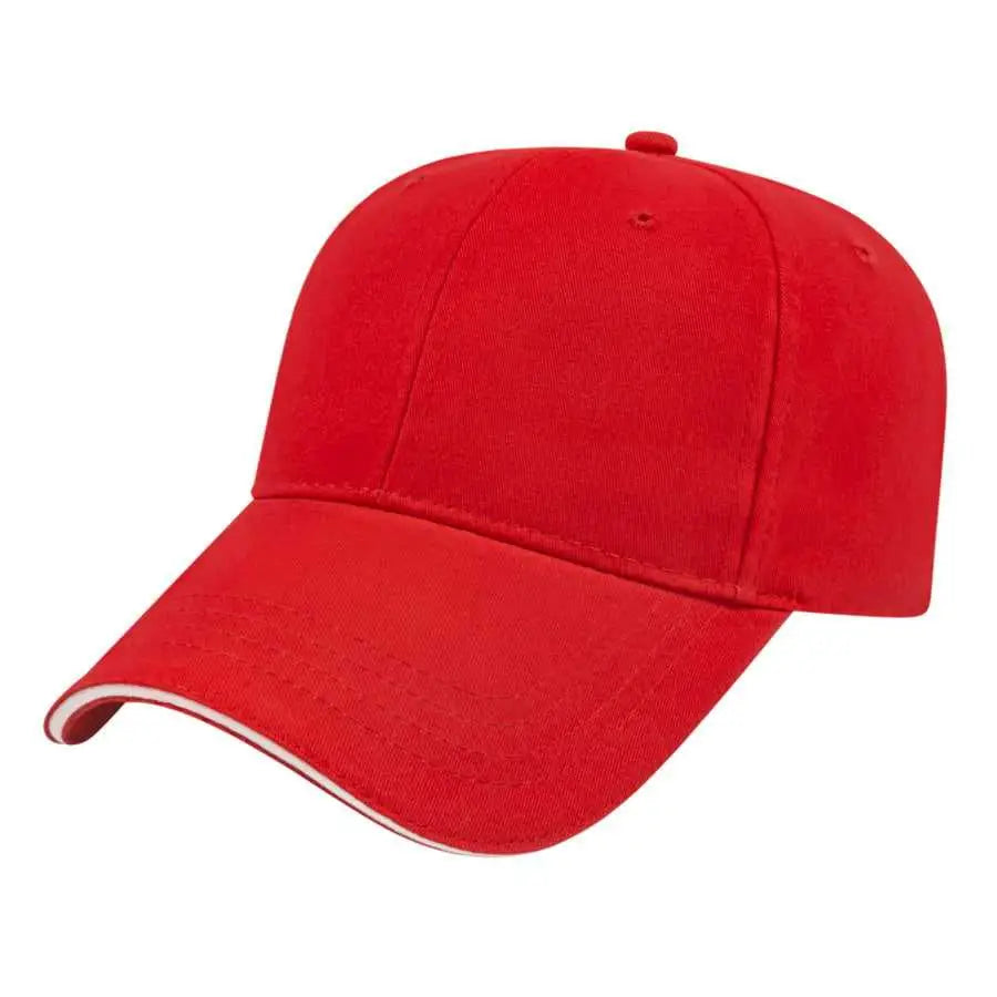 Cap America X200 X Tra Value Structured Sandwich Cap - Red White - Red White / One Size Fits Most