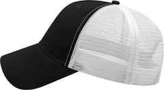 Cap America X600 X tra Value Five Panel Mesh Back Cap - Black White - Black White / One Size Fits Most