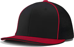 Champro HC3 Varsity Trucker Cap - Black Black Scarlet Scarlet - Black Red / 6 5/8’’ - 7’’