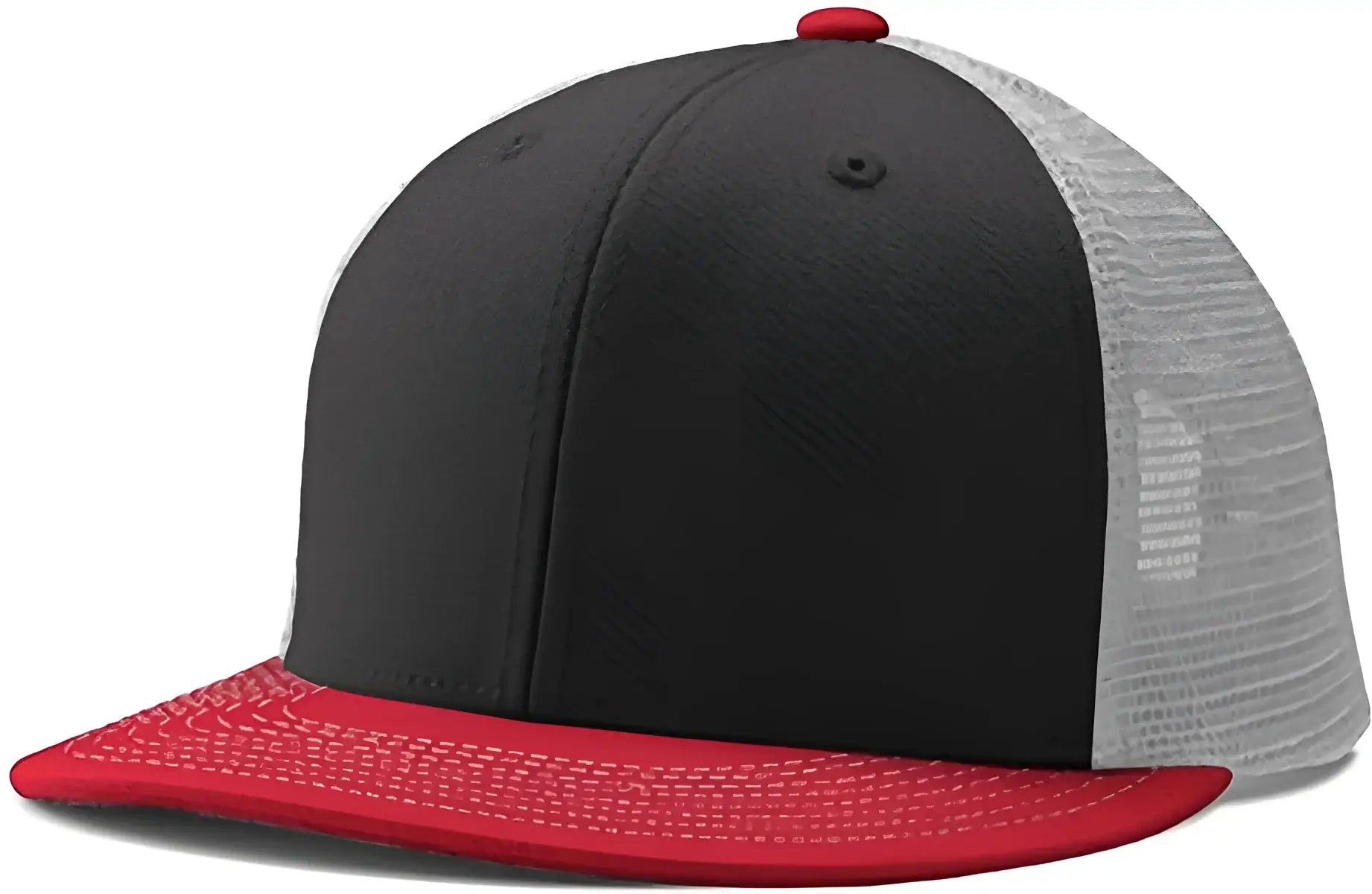Champro HC5 Performance Trucker Snapback - Black White Scarlet - Black Red / 7’’ - 7 7/8’’