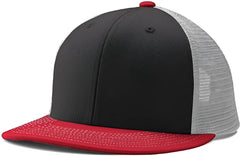 Champro HC5 Performance Trucker Snapback - Black White Scarlet - Black Red / 7’’ - 7 7/8’’