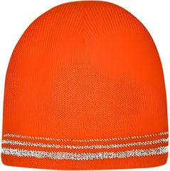 CornerStone CS804 Lined Enhanced Visibility with Reflective Stripes Beanie CS804 - Safety Orange Reflective - Orange