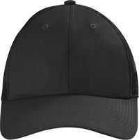 CornerStone CS811 Canvas Mesh Back Cap - Black - Black / OSFM