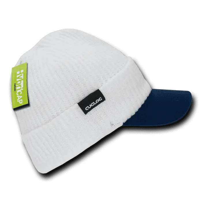 Cuglog C01 The Original Hybri Beanie with Visor - White Navy - White Navy / One Size Fits Most