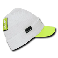 Cuglog C01 The Original Hybri Beanie with Visor - White Neon Green - White Green / One Size Fits Most