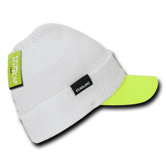 Cuglog C01 The Original Hybri Beanie with Visor - White Neon Green - White Green / One Size Fits Most
