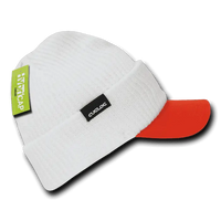 Cuglog C01 The Original Hybri Beanie with Visor - White Orange - White Orange / One Size Fits Most
