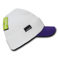 Cuglog C01 The Original Hybri Beanie with Visor - White Purple - White Purple / One Size Fits Most