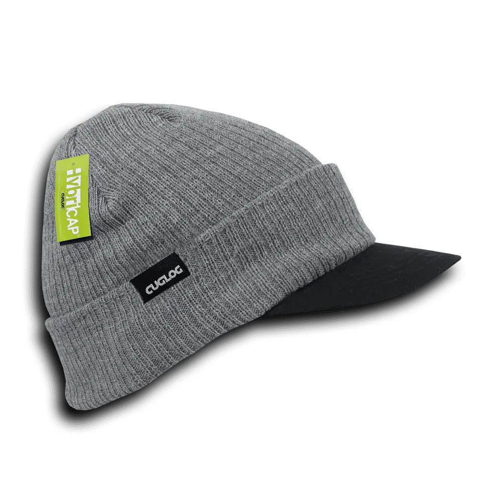 Cuglog C02 Hybri Beanie with Visor 2 - Heather Gray Black - Gray Black / One Size Fits Most