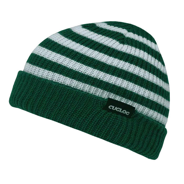 Cuglog K005 Kilimanjaro Striped Beanie - Emerald White - Green White / One Size Fits Most