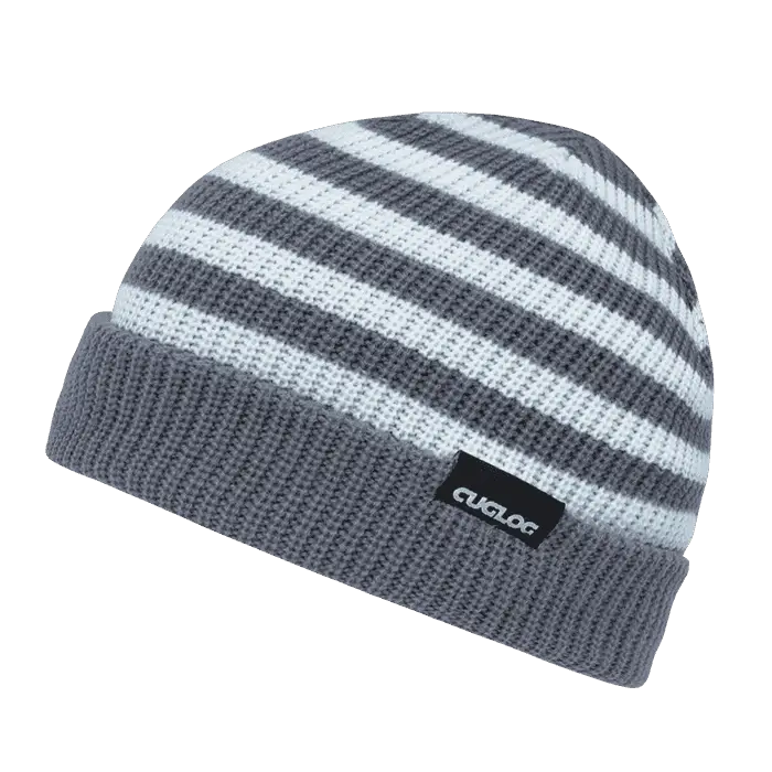Cuglog K005 Kilimanjaro Striped Beanie - Gray White - Gray White / One Size Fits Most