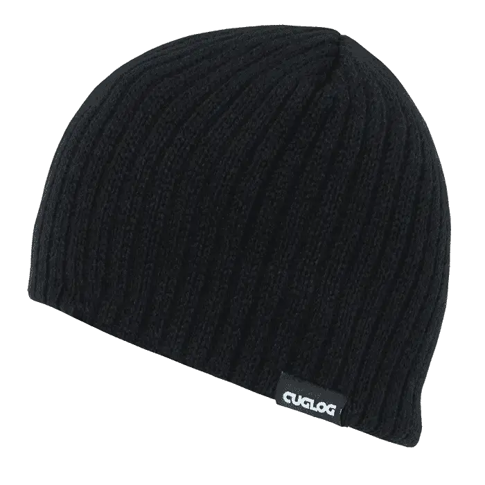 Cuglog K008 Elbruz Ribbed Acrylic Beanie - Black - Black / One Size Fits Most