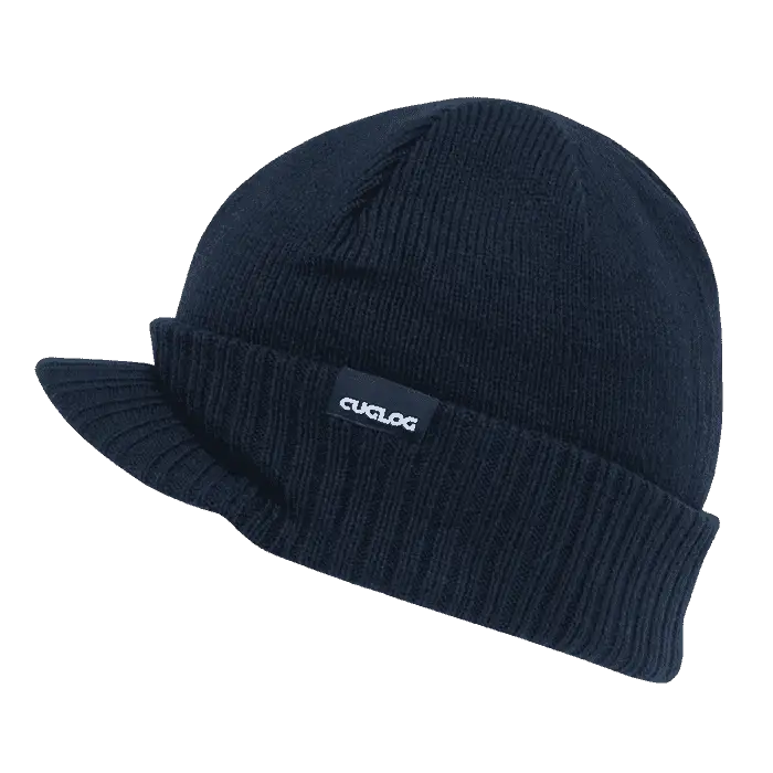 Cuglog K010 Ararat Heavy Weight Jeep Beanie with Visor - Navy - Navy / One Size Fits Most