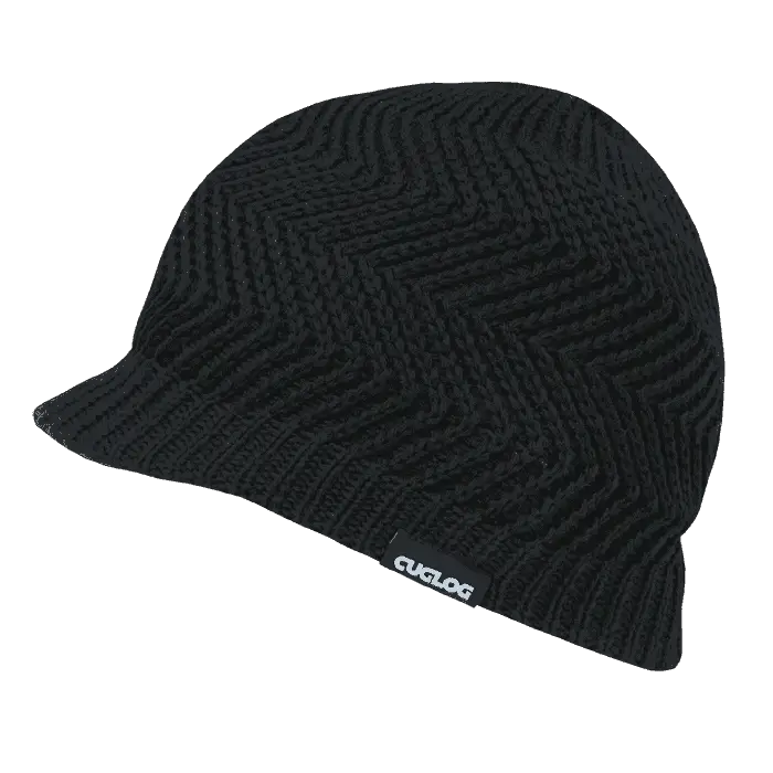 Cuglog K011 Elbert ZigZag Pattern Jeep Beanie with Visor - Black - Black / One Size Fits Most