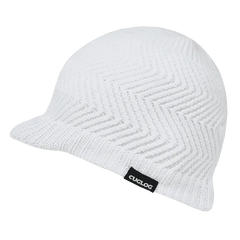 Cuglog K011 Elbert ZigZag Pattern Jeep Beanie with Visor - White - White / One Size Fits Most
