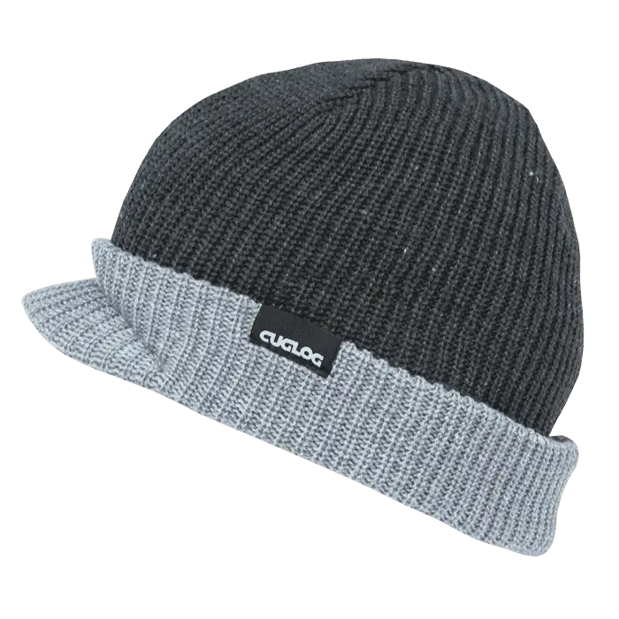 Cuglog K012 Baekdu 2 Tone Jeep Beanie with Visor - Heather Gray Heather Charcoal - Gray Dark Gray / One Size Fits Most