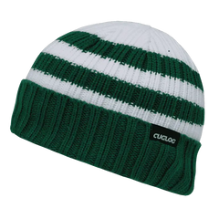 Cuglog K014 Shasta Striped Sweater Beanie - Emerald - Forest White / One Size Fits Most