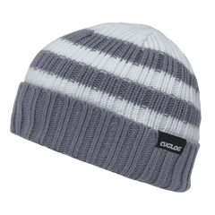 Cuglog K014 Shasta Striped Sweater Beanie - Gray - Gray White / One Size Fits Most