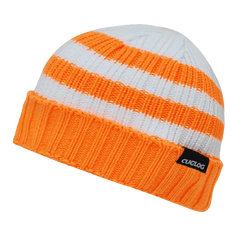 Cuglog K014 Shasta Striped Sweater Beanie - Orange - Orange White / One Size Fits Most