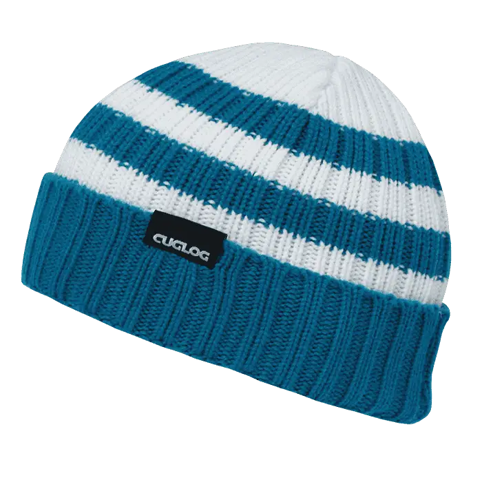 Cuglog K014 Shasta Striped Sweater Beanie - Teal - Teal White / One Size Fits Most