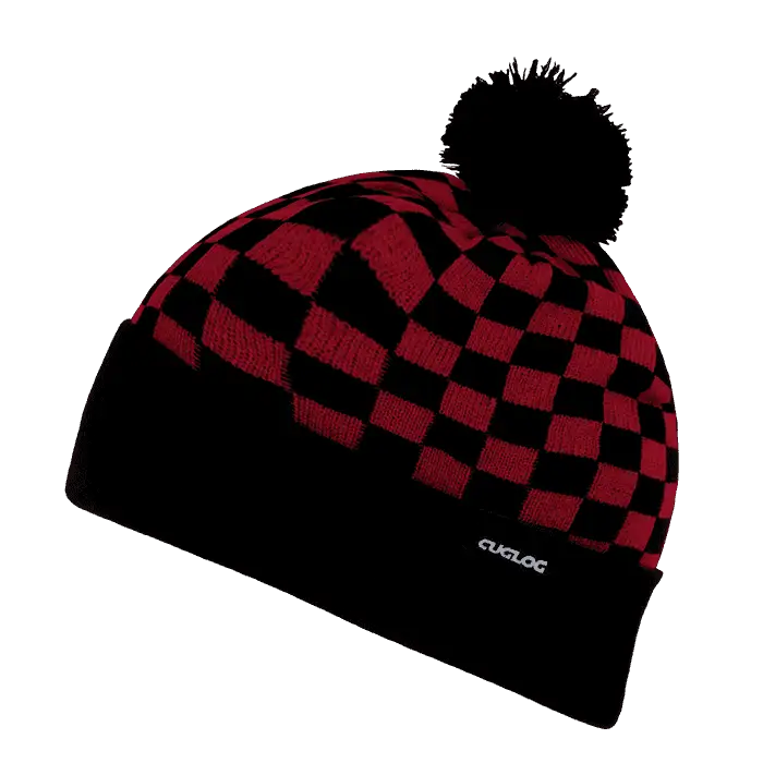 Cuglog K019 Changbai Checker Beanie - Red Black - Red Black / One Size Fits Most